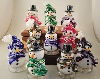 Blown Glass Snowman Etsy