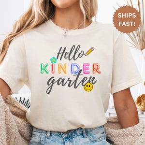 Hello Kindergarten Shirt, First Day of School Tee, Teacher or Student Back to School Tee, Hello First Grade Tee, Cute  School Teacher Tee