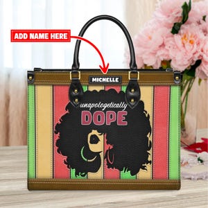 Empowering African American Leather Handbag | Custom Inspirational Purse | Personalized Christian Bag for Women