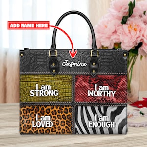 Personalized African American Melanin Leather Bag | Custom Stylish Handbag | Empowering Purse for Women of Color