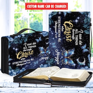 Personalized Bible Cover, Custom Bible Cover for Women, Christian Mom Gift, Christian Gifts, Church Mother&#39;s Day Gift, Christian Gift Idea