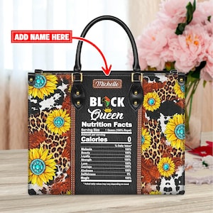 Personalized African American Faith Leather Handbag | Custom Inspirational Purse | Empowering Christian Bag for Women