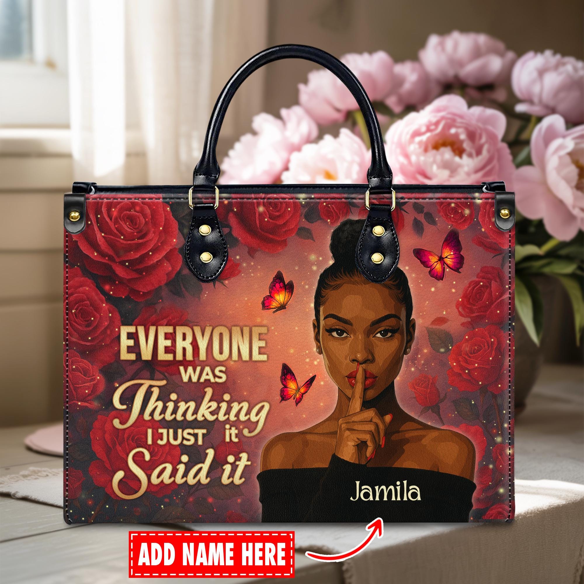 Discover Custom Leather Handbag  African American Black Girl Magic Handbag