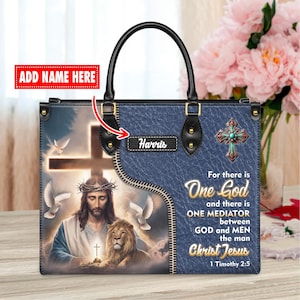 Personalized Leather Handbag, Custom Leather Purse, Christian Bag, Best Gifts for Women, Christian Gifts, Christian Mother&#39;s Day Gift