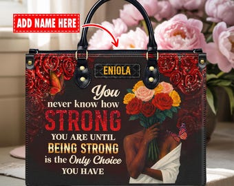 Bolso de cuero personalizado – Regalo de empoderamiento para mujeres negras – Inspiración para chicas negras – Bolso con nombre personalizado – Regalo de Navidad para mujeres