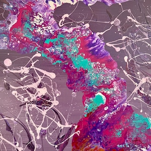 Original Canvas 16x20” Fluid Art/Pour Painting on Canvas