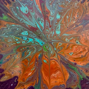 Original Canvas 16x20” Fluid Art/Pour Painting on Canvas