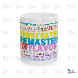 Taza "Apreciando a los Maestros del Sabor" - Cerámica blanca de 325 ml, regalo para chefs y héroes culinarios (Manifest Haven) (Regalo por menos de 15 $)