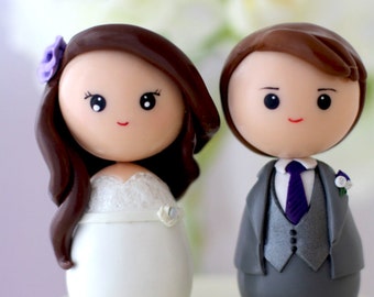 Personalized custom wedding cake topper kokeshi figrurines