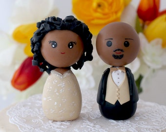 Wedding cake topper kokeshi figrurines