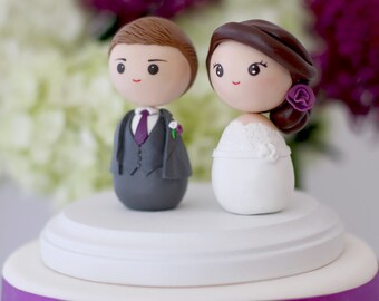 Personalized custom wedding cake topper kokeshi figrurines