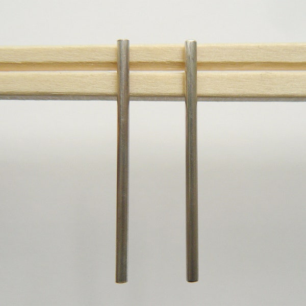 Sterling Silberohrringe - lange Linie Bar Ohrstecker Ohrringe - Nickel frei Ohrstecker für empfindliche Ohren - handgefertigt in Brooklyn - Haken und Materie