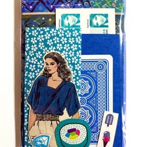 Small size Mystery Ephemera Kit, 30+ pieces, authentic vintage text, decorative papers, stickers