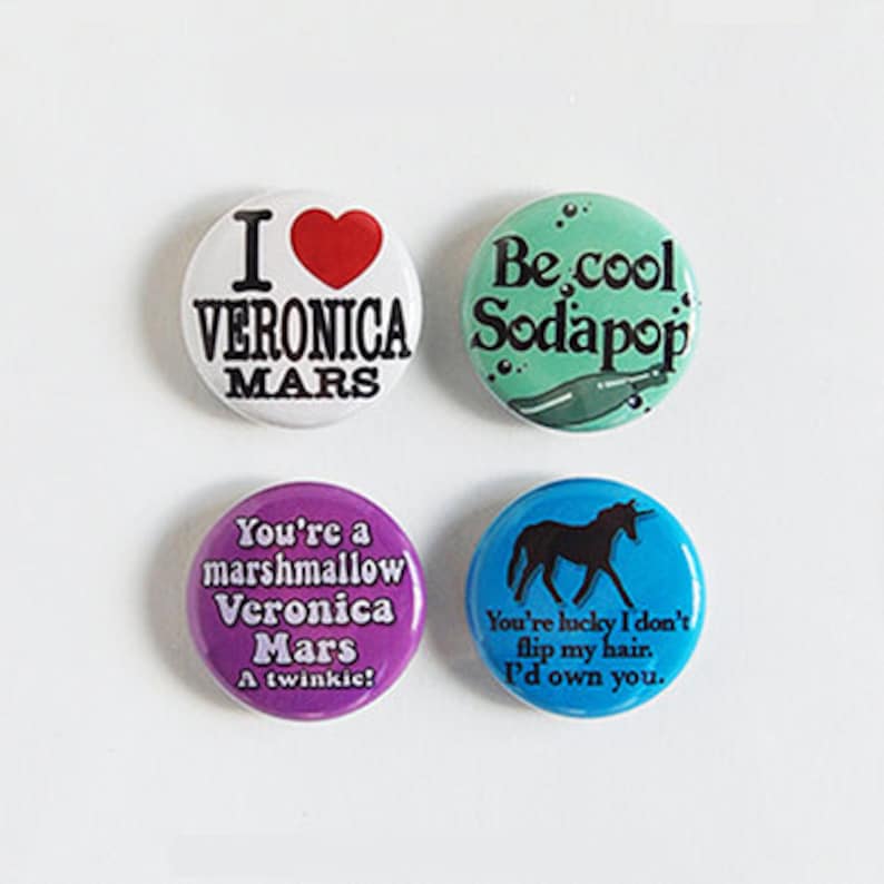 I Love Veronica Mars Magnets Set of Four Super Strong Magnets, fridge magnet, unicorn, Mars Investigations, Unique Gift Idea image 1