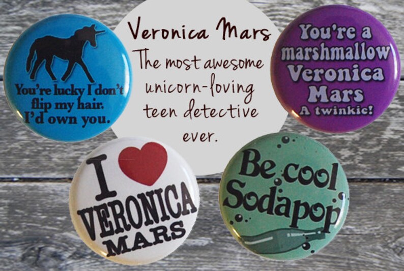 I Love Veronica Mars Magnets Set of Four Super Strong Magnets, fridge magnet, unicorn, Mars Investigations, Unique Gift Idea image 3