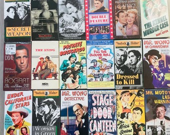 Vintage VHS Tape Collection: 1930s-50s Classic Movies, Old Hollywood