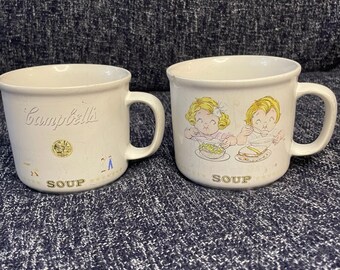 Vintage 1980s Set of Campbell’s Soup Mugs Manufactured in 1989