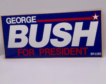 George H.W. Bush for President 7.5"x 3.5" Bumber Stickers 1988