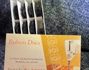 VTG Singer Fashion Discs (12) For Deluxe Zig-Zag Sewing Machines 620 625 & 628