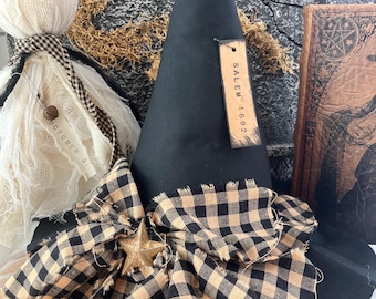 Primitive Witch Hat, Handmade Halloween Home Decor | Salem 1692
