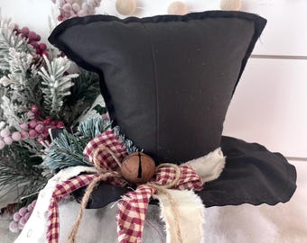 Primitive Frosty Hat Holiday Christmas Decor- Prim Check