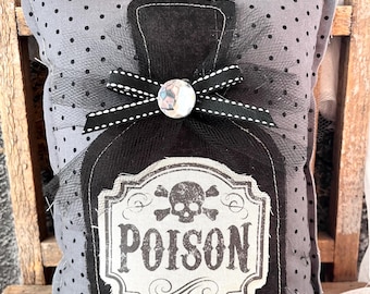 Primitive Poison Bottle Pillow, Poison