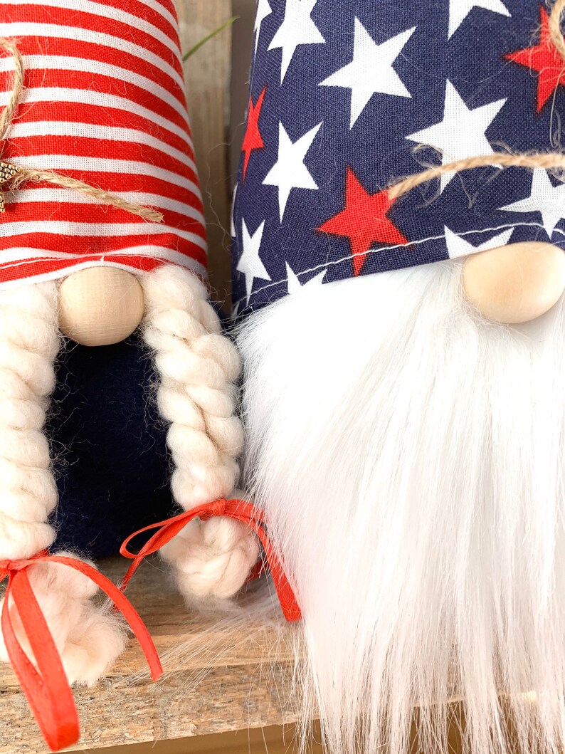 4th of July Patriotic Gnome Couple image 2