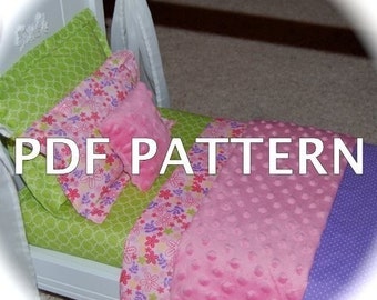 American Girl/18 inch/15 inch Doll Bedding PDF PATTERN, Instant Download