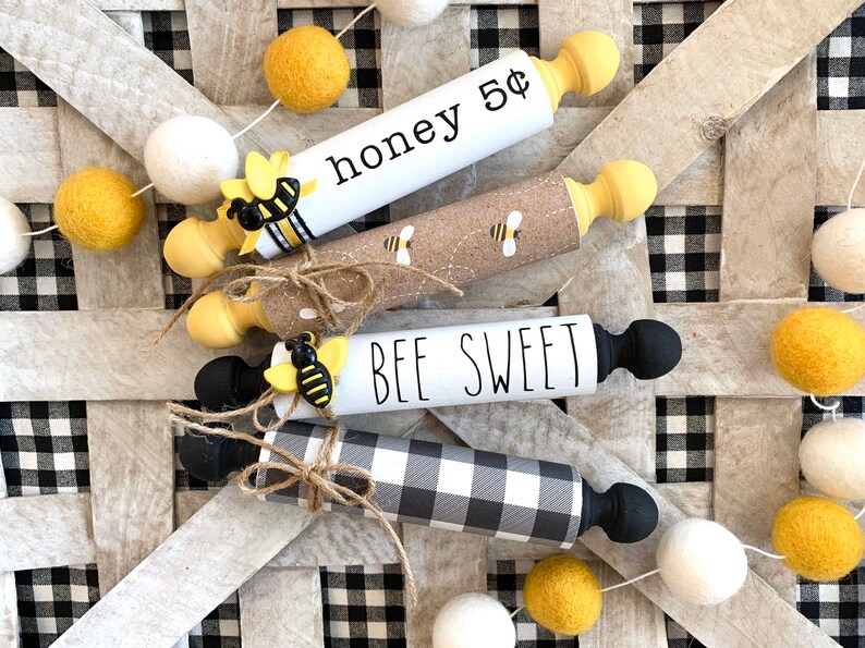 Bee Mini Rolling Pin farmhouse tiered tray Rae Dunn Etsy