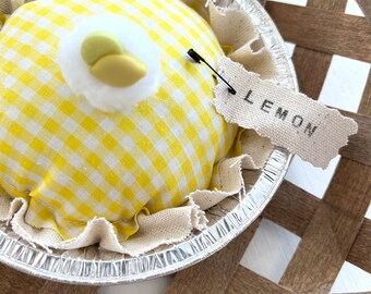 Mini Lemon Fabric Pie Home Decor