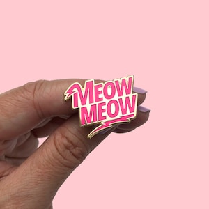 meow meow enamel pin - enamel cat pin - david bowie pin - lightning bolt pin