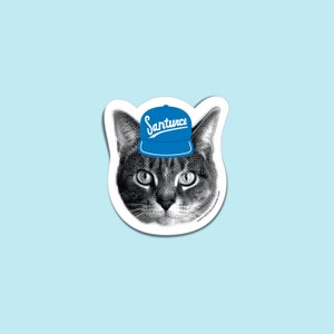 Santurce 21 Katzen Sticker - Puerto Rico Katze Vinyl Sticker - Baseball Hut Katze Kunst - PR Baseball Katze Aufkleber - Laptop Sticker
