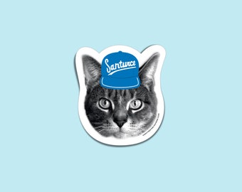 Santurce Baseball Cat Vinyl Sticker - Puerto Rico Pride