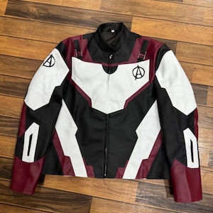 Avengers Endgame Quantum Jacket Genuine Cowhide Leather Captain America Suit Slim Fit Biker Racing Leather Jacket Best Gift