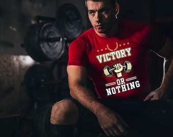 Koszulka z nadrukiem Victory or Nothing | Koszulka motywacyjna do ćwiczeń