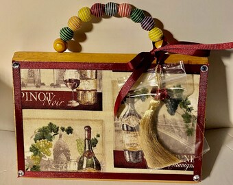 Wine Cabernet Pinot Noir Wine Lover Wood Cigar Box Purse