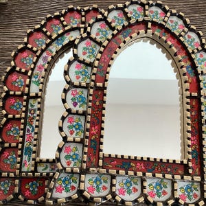 ミラー壁装飾ペルーホームリビング小さなミラー個別のインカボホ装飾手作り旅行お土産ゴールド、複数の色があります dbl. portal 32x25cm