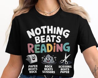 Nada supera la lectura Png Piedra, papel o tijera Png Kawaii Día de la lectura en Estados Unidos Amante de los libros divertidos