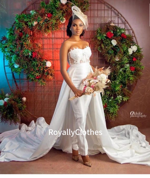 Wedding Reception Wedding Jumpsuit White Lace Wedding Jumpsuit