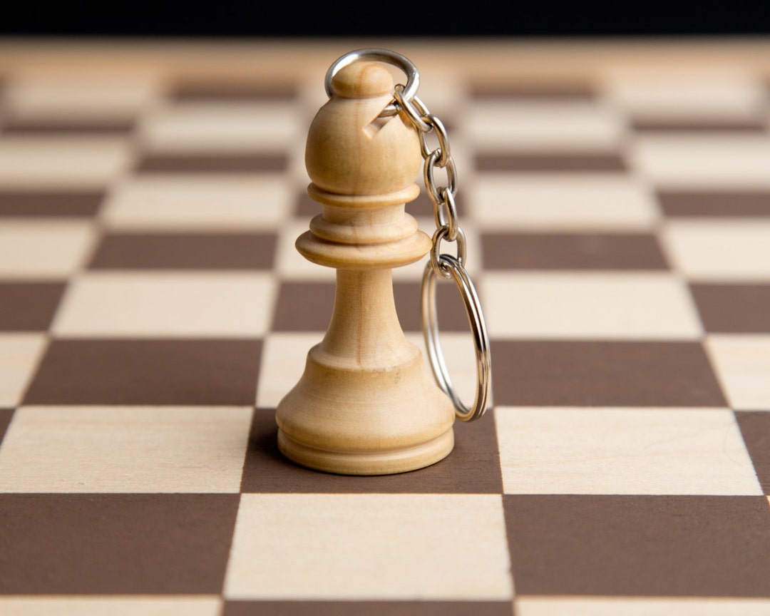 Chess Piece Key-chain - White Bishop (recycled/upcycled/reclaimed Game ...