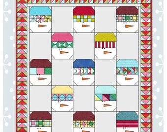 Scrappy Hats Snowman Quilt PDF Pattern from Quilt Doodle Designs