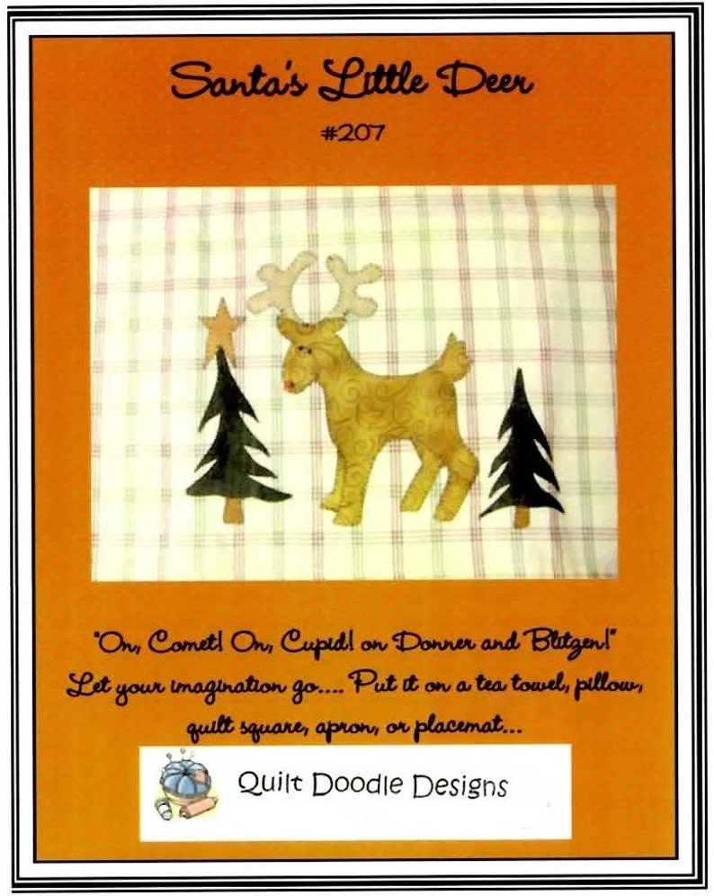 Santa's Little Reindeer Applique Pattern image 1