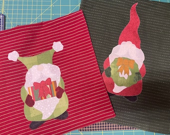 Holiday Gnomes fusible applique design from Quilt Doodle Designs