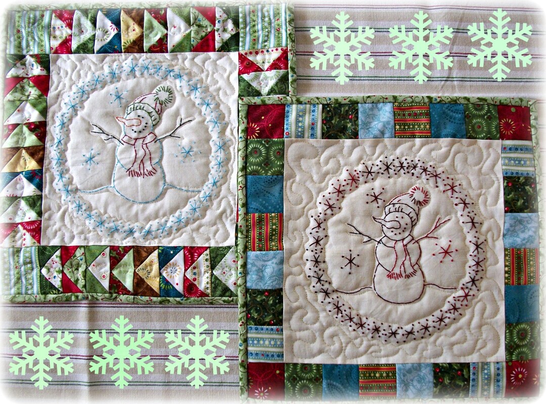 A Sweet Little Snowman PDF Quilt Block Pattern From Quilt Doodle ...