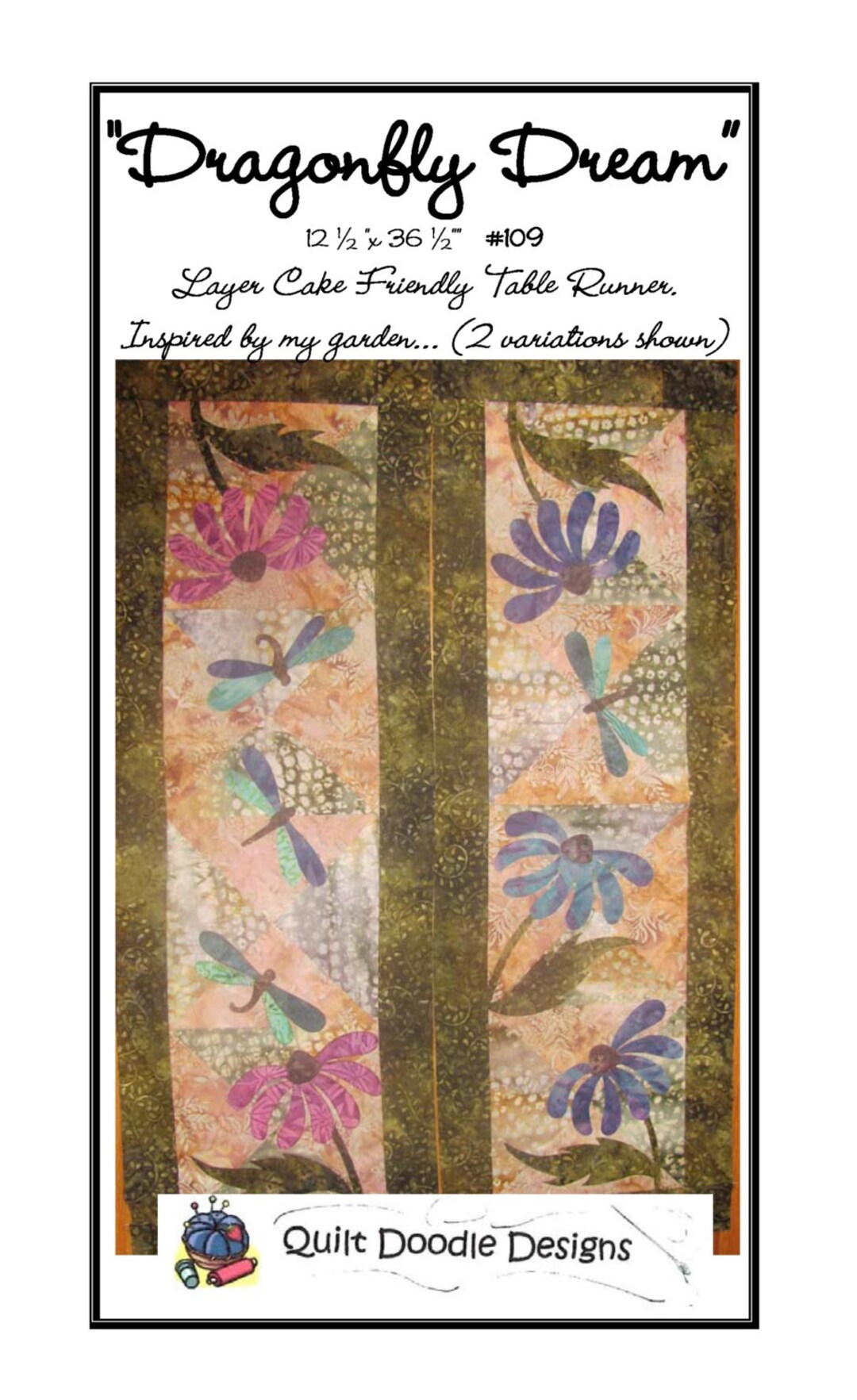 Dragonfly Dream Table Runner Packaged Pattern From Quilt Doodle Designs ...