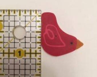 Medium Red Heart Wing Bird nh1118.M from Just Another Button Company