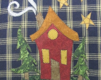 Home Sweet Home Applique PDF Pattern for Tea Towel