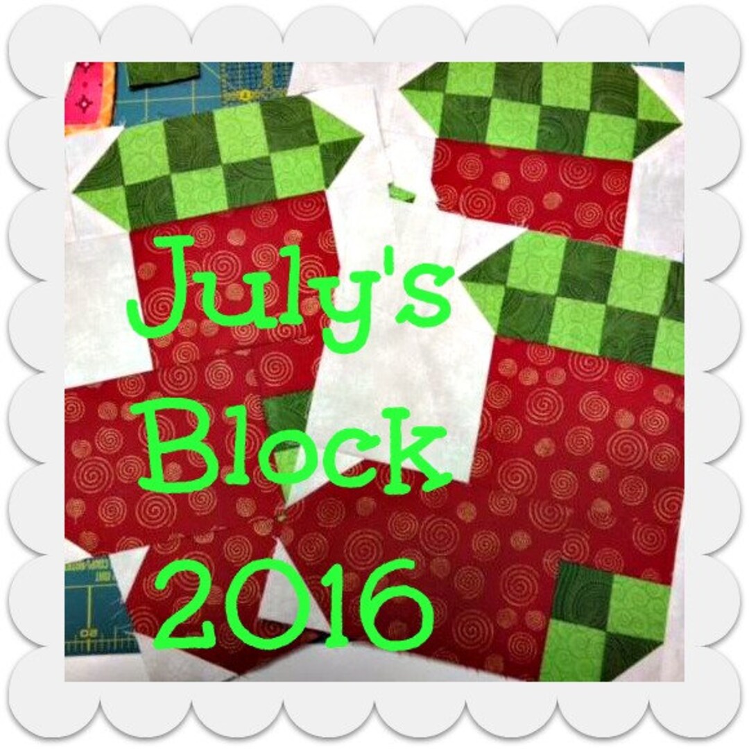 Tis the Season Quilt Doodle Designs July's Block 2016 Etsy