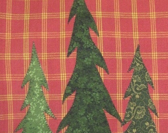 North Woods Pine Tree Applique quilting PDF Pattern for Tea Towel