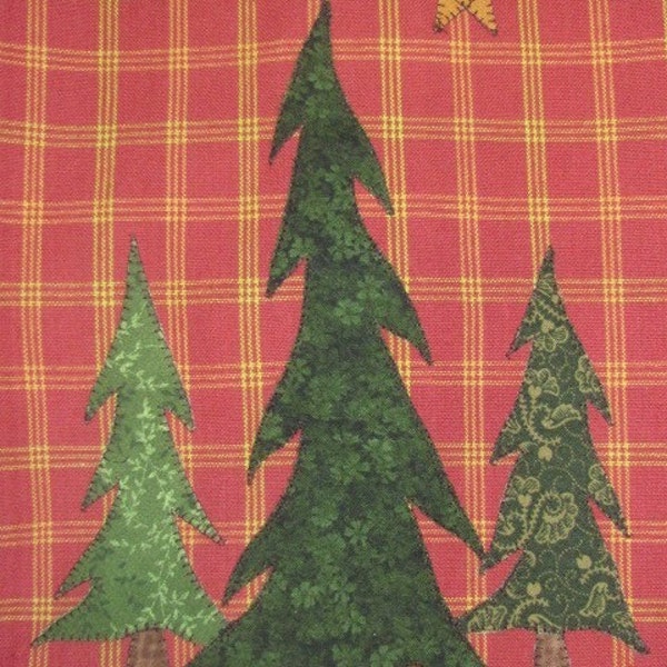 North Woods Pine Tree Applique quilting PDF Pattern for Tea Towel